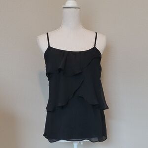 New York & Company Black Ruffle Camisole